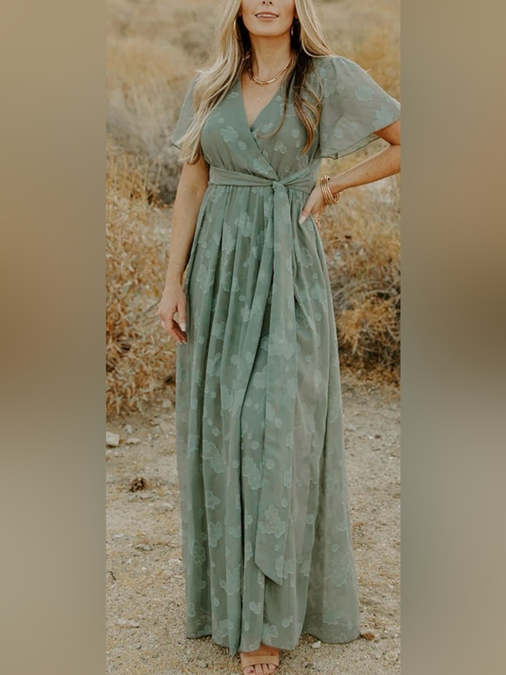 Baltic Born Sage Green Floral Maxi Dress